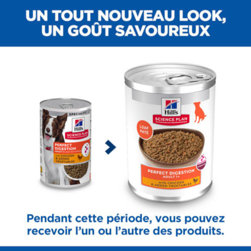 Hill's Adult Perfect Digestion au poulet pâtée pour chien 363g boîte