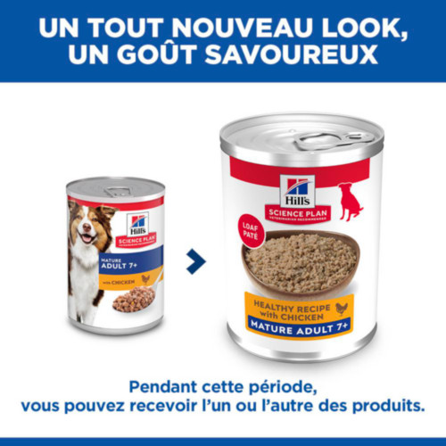 Hill's Mature Adult 7+ au poulet pâtée pour chien (boîte 370g)