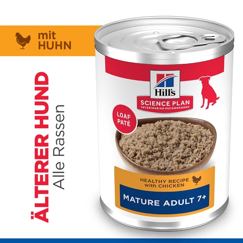 Hill's Mature Adult 7+ mit Huhn Hunde-Nassfutter (Dosen 370g)