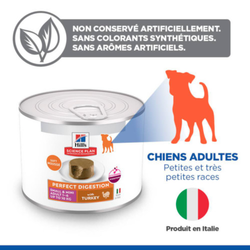 Hill's Adult Perfect Digestion Small & Mini mousse met kalkoen natvoer hond