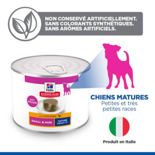 Hill's Mature Adult 7+  Small & Mini mousse met kip natvoer hond