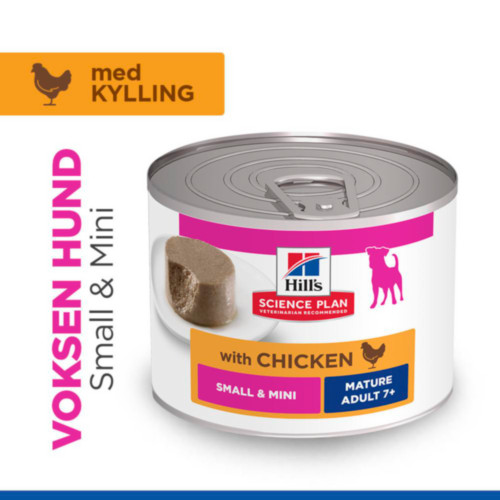 Hill's Mature Adult 7+  Small & Mini mousse met kip natvoer hond