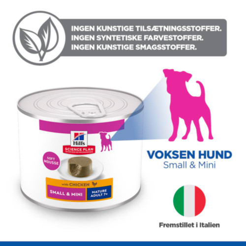 Hill's Mature Adult 7+  Small & Mini mousse met kip natvoer hond
