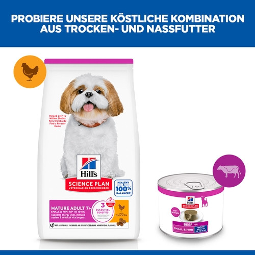 Hill's Mature Adult 7+ Small & Mini mousse met rund natvoer hond