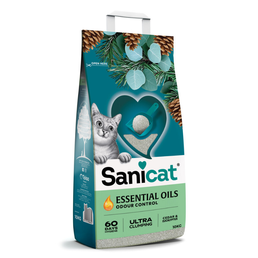 Sanicat Essential Oils Ultra Clumping Cedar & Eucalyptus kattenbakvulling