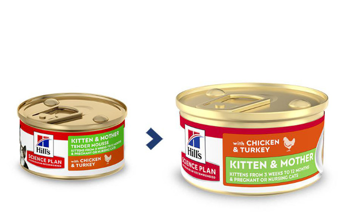 Hill's Kitten & Mother Tender Mousse nat kattenvoer met kip en kalkoen blik
