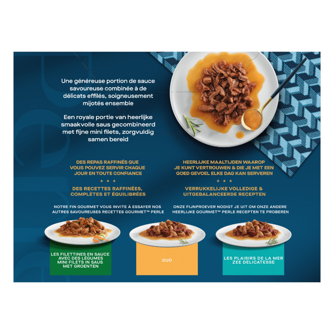 Gourmet Perle Sauce Delight- rund/kip/tonijn/zalm 12x85g  nat kattenvoer