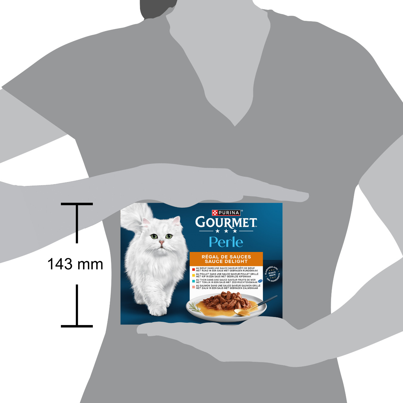 Gourmet Perle Sauce Delight- rund/kip/tonijn/zalm 12x85g  nat kattenvoer