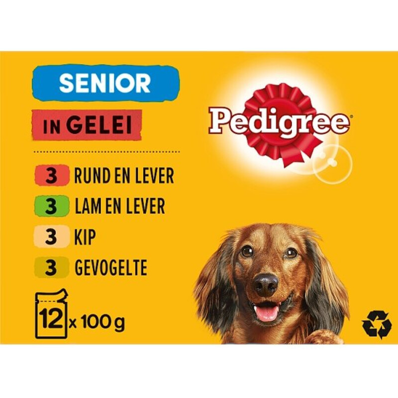 Pedigree Senior Mix Selectie in gelei multipack natvoer hond maaltijdzakjes