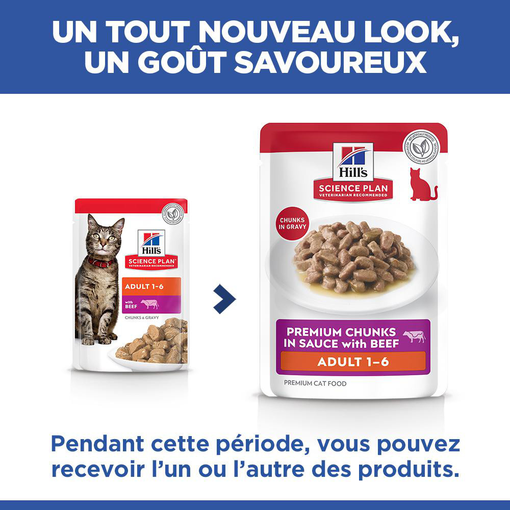 Hill's Adult nat kattenvoer met rund maaltijdzakje multipack