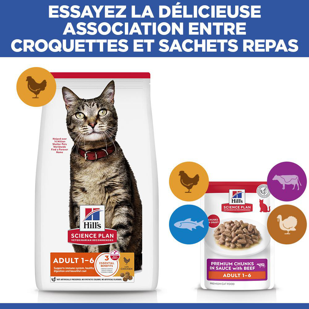 Hill's Adult nat kattenvoer met rund maaltijdzakje multipack