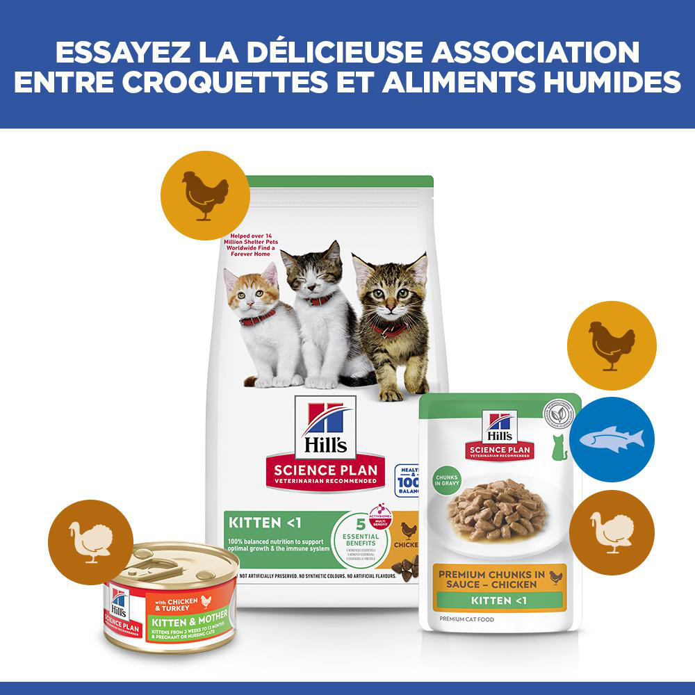 Hill's Kitten nat kattenvoer met kip maaltijdzakje multipack