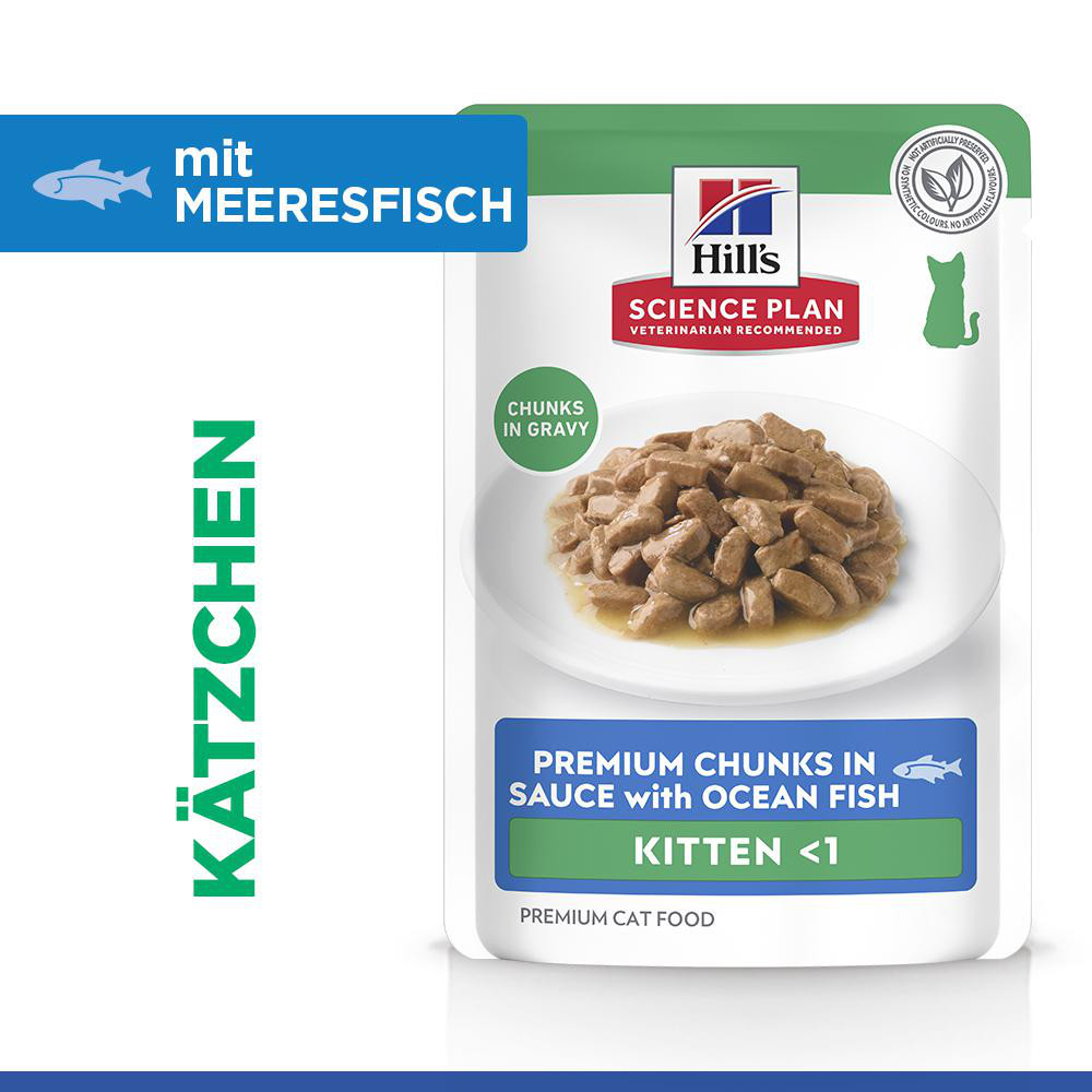 Hill's Kitten nat kattenvoer met zeevis maaltijdzakje multipack