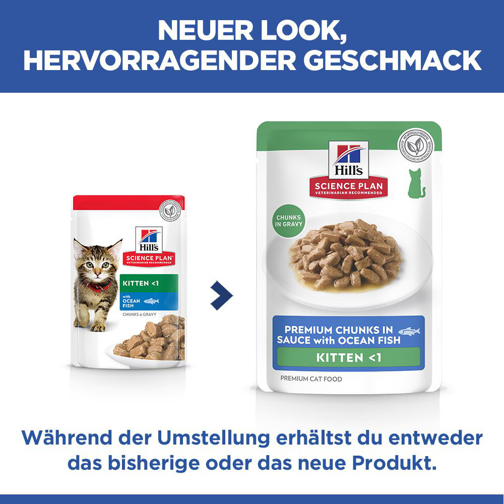 Hill's Kitten nat kattenvoer met zeevis maaltijdzakje multipack