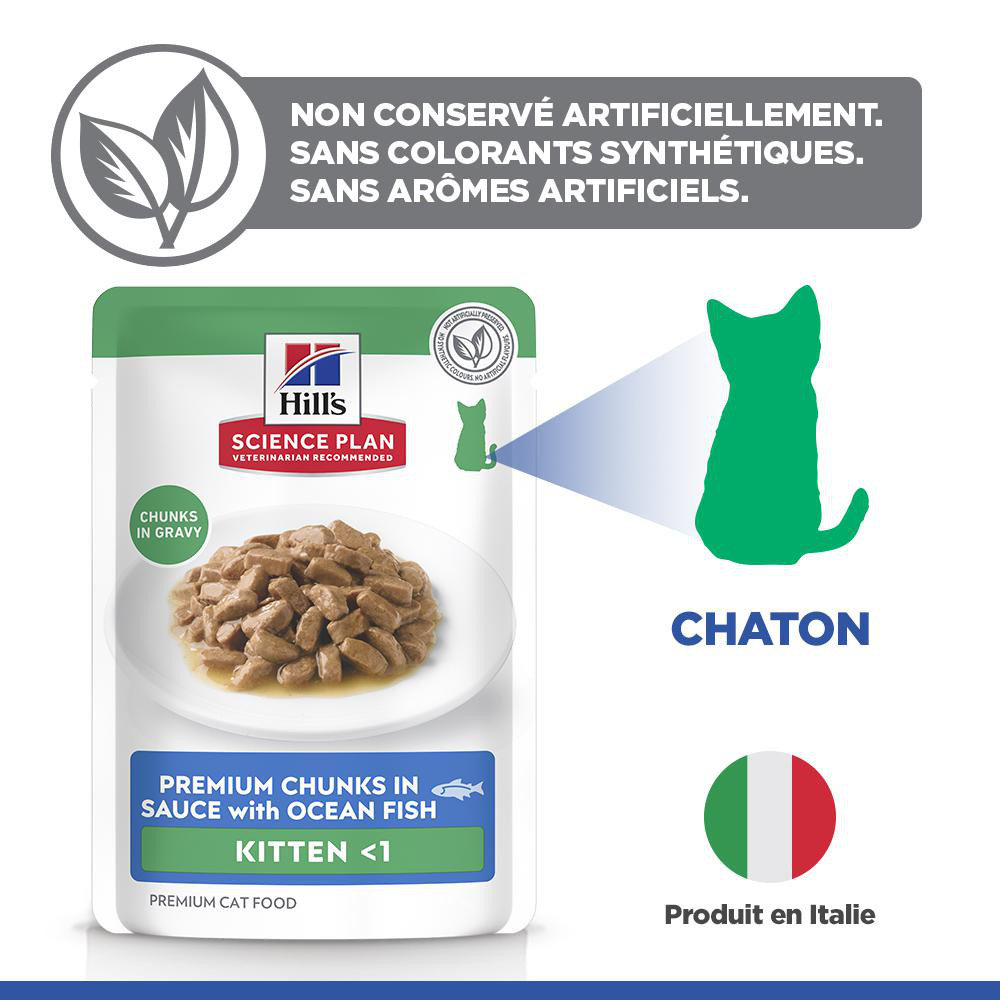 Hill's Kitten nat kattenvoer met zeevis maaltijdzakje multipack