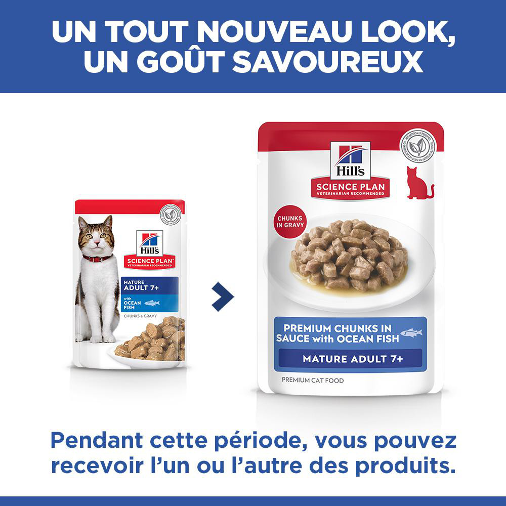 Hill's Mature Adult 7+ nat kattenvoer met zeevis maaltijdzakje multipack