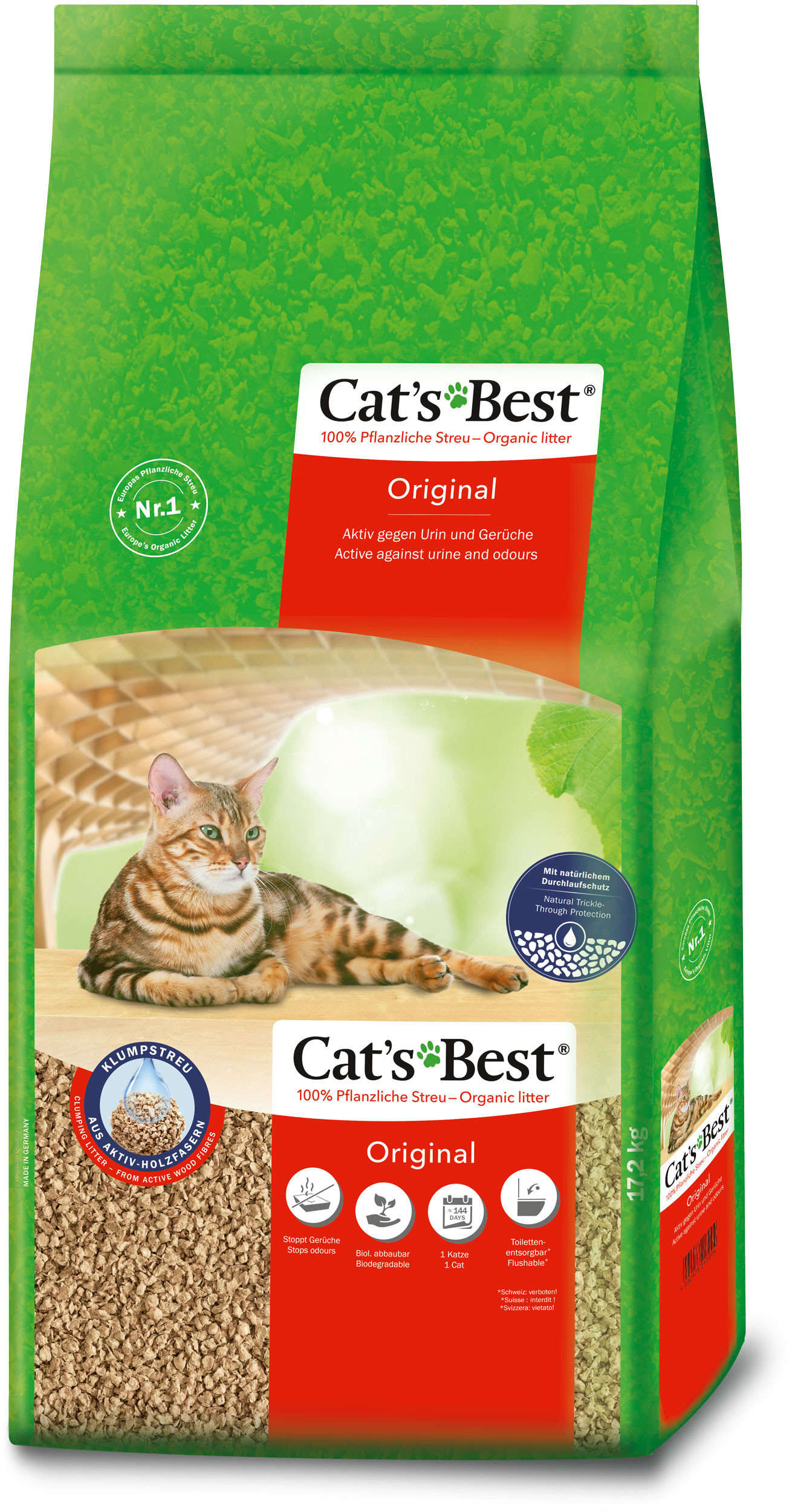 Cats Best Oko Plus Litière 17,2 kg pour chat
