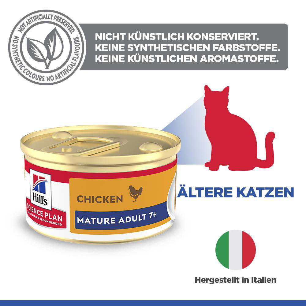 Hill's Mature Adult mit Lachs Katzen-Nassfutter (Mousse, Dose)