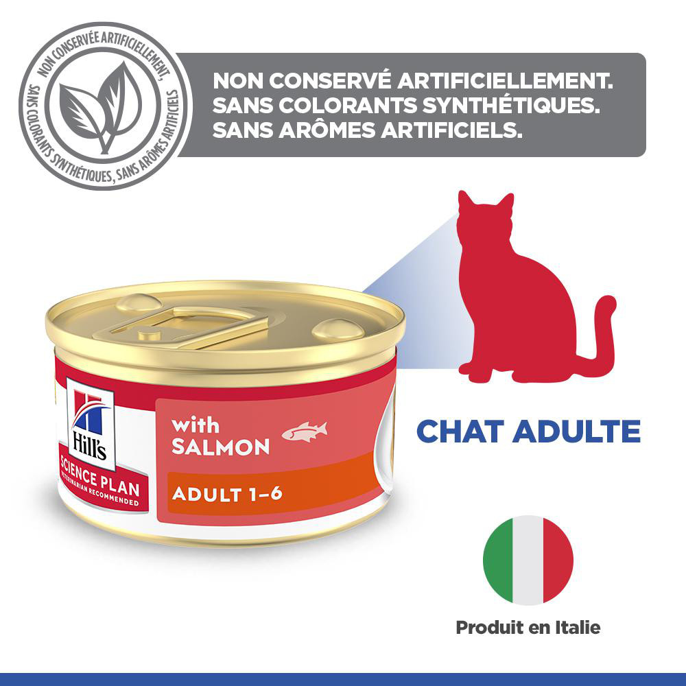 Hill's Adult au saumon pâtée pour chat (mousse, boîte)