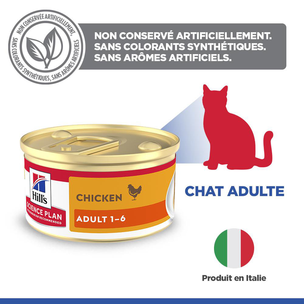 Hill's Adult au poulet pâtée pour chat (mousse, boîte)