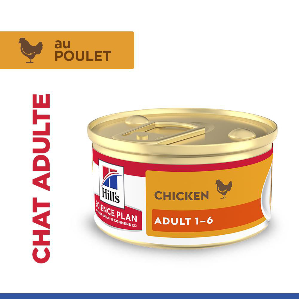 Hill's Adult au poulet pâtée pour chat (mousse, boîte)