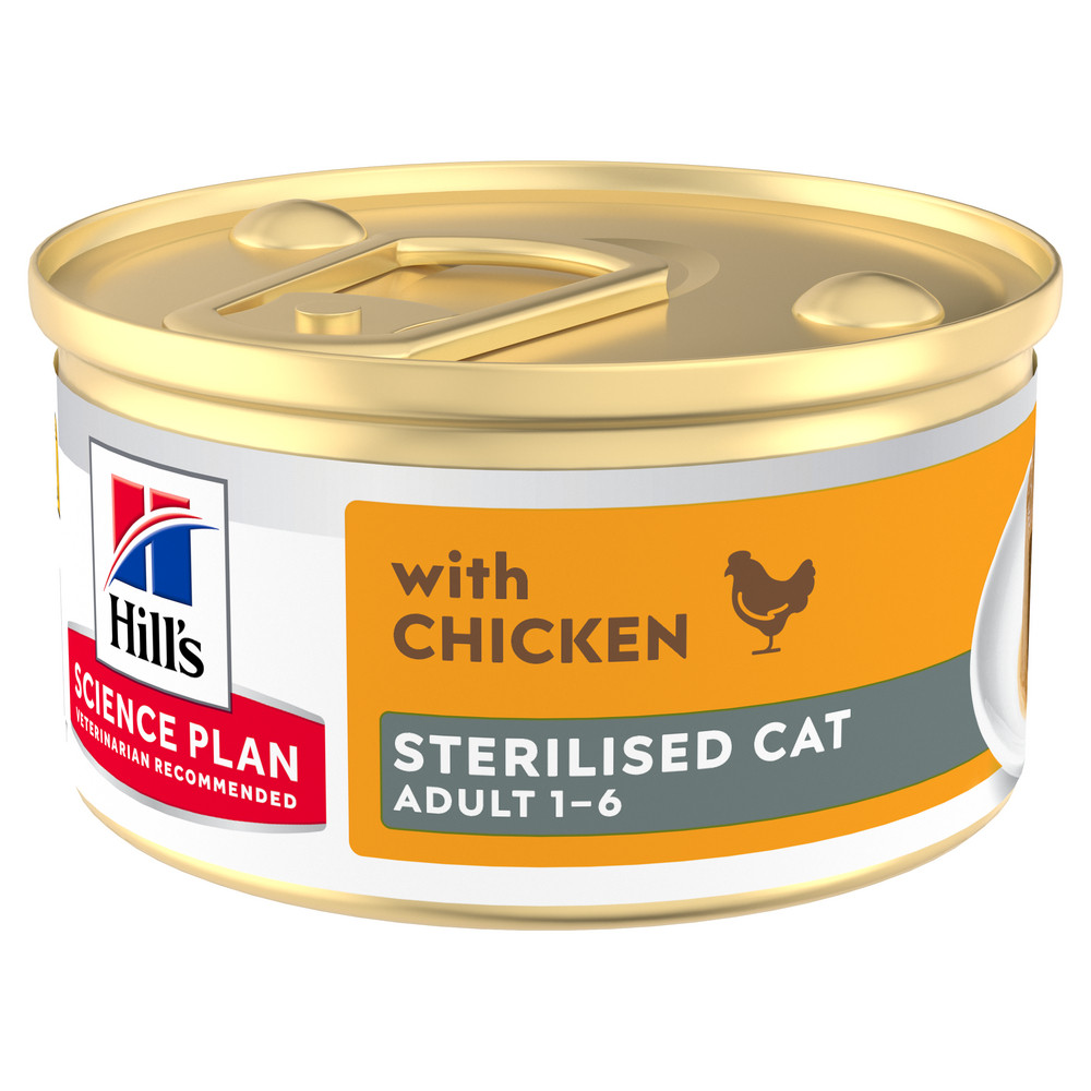 Hill's Adult Sterilised Cat mit Huhn Katzen-Nassfutter (Mousse, Dose)