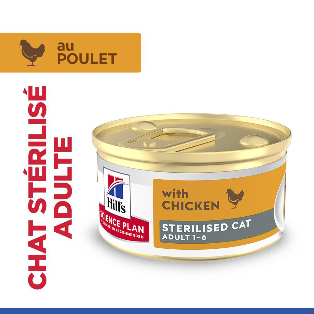 Hill's Adult Sterilised Cat au poulet pâtée pour chat (mousse, boîte)