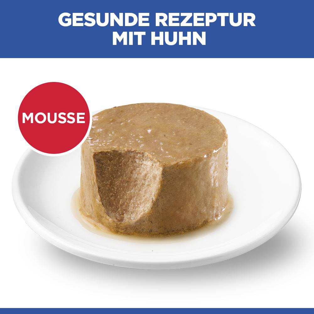 Hill's Mature Adult Sterilised Cat mit Huhn Katzen-Nassfutter (Mousse, Dose)