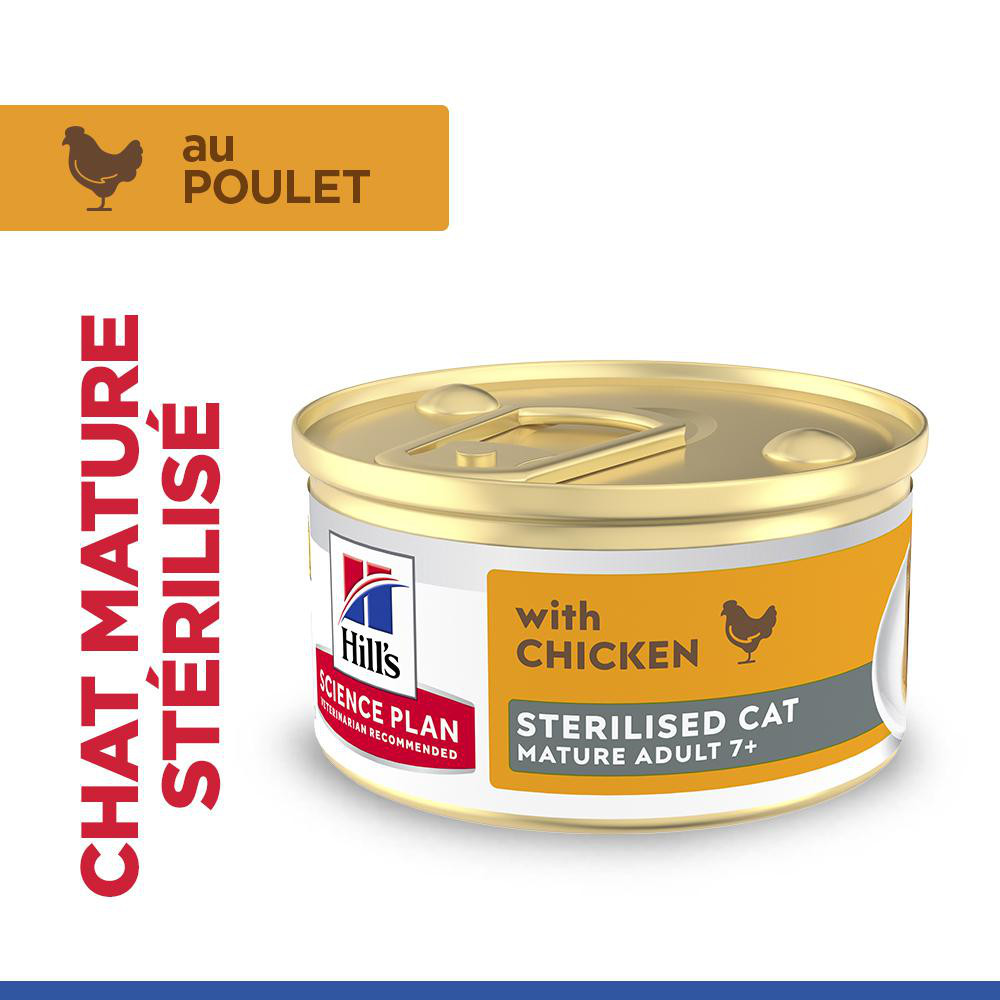 Hill's Mature Adult Sterilised Cat au poulet pâtée pour chat (mousse, boîte)