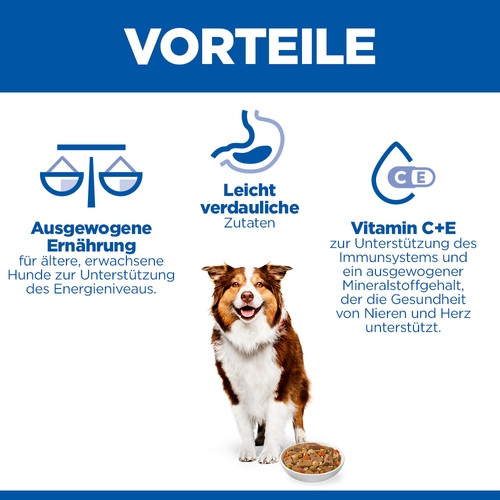 Hill's Mature Adult mit Huhn und Gemüse Hunde-Nassfutter (Eintopf, Dosen)