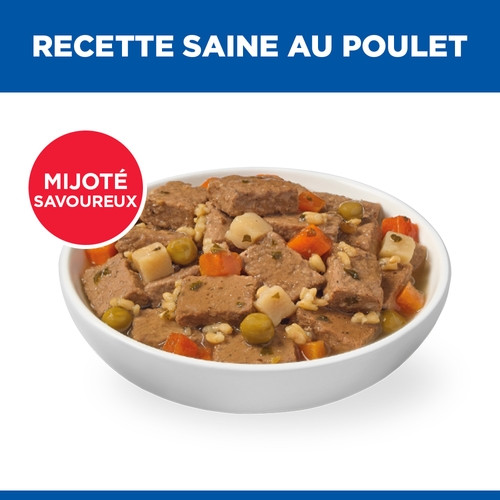 Hill's Mature Adult au poulet & aux légumes pâtée pour chien (mijoté, boîte)