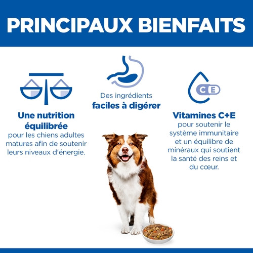 Hill's Mature Adult au poulet & aux légumes pâtée pour chien (mijoté, boîte)