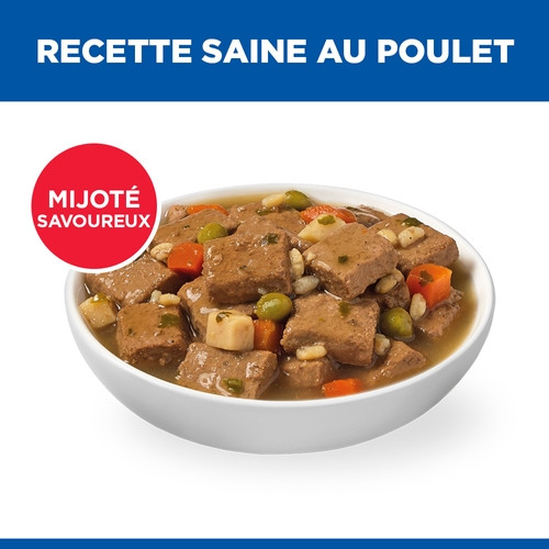 Hill's Adult au poulet & aux légumes pâtée pour chien (mijoté, boîte)