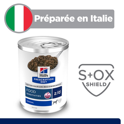 Hill's Prescription Diet Z/D Food Sensitivities pâtée pour chien (boîte)