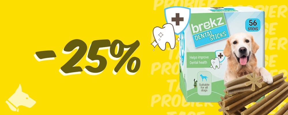 25% Rabatt auf Brekz Dental Sticks, zur Unterstützung der Maulhygiene Ihres Hundes
